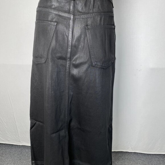 Sundance Women’s Stetten Coated Denim Midi Skirt Size 30 Black - Picture 5 of 8